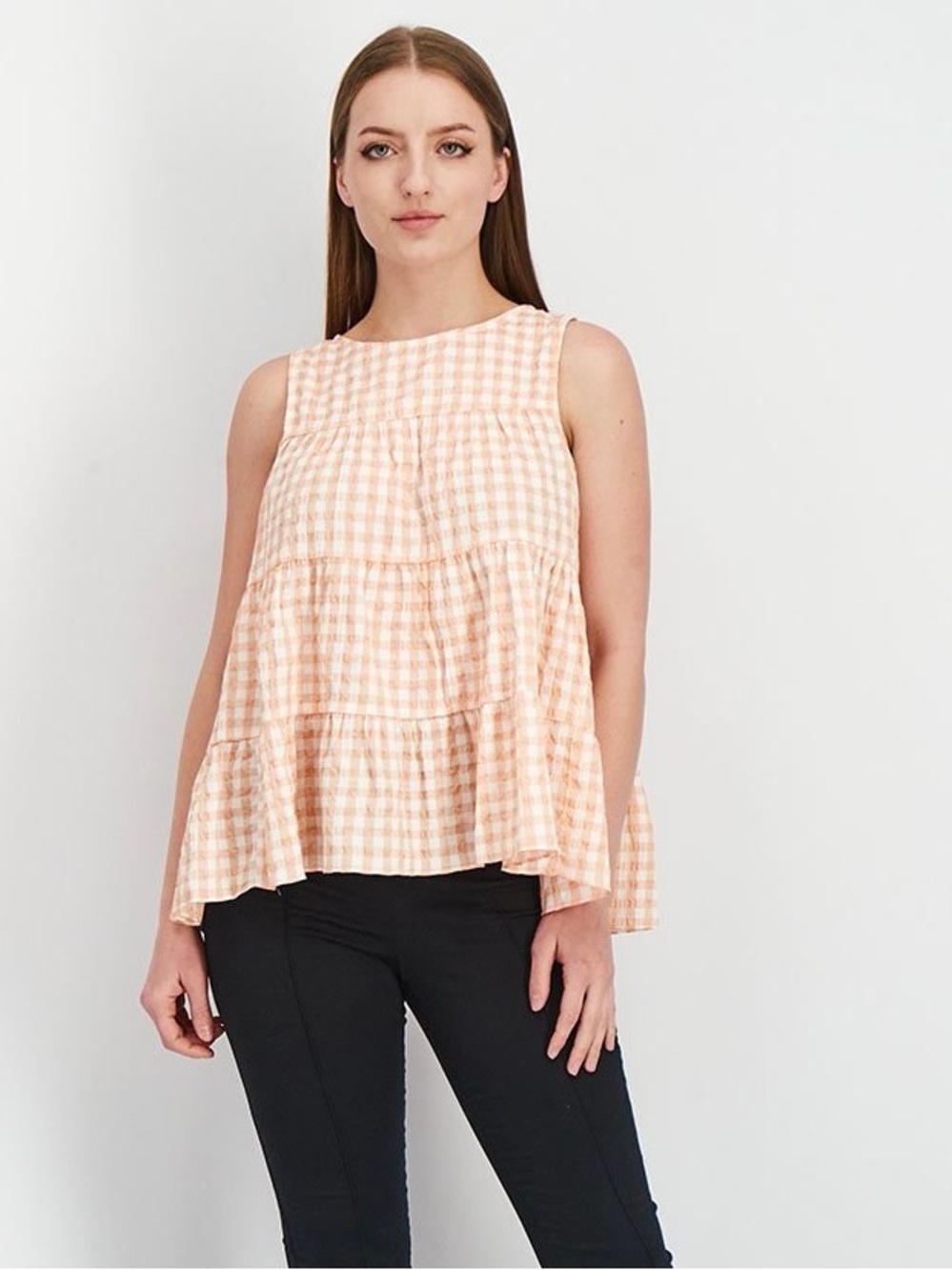 NWOT ASOS Peach Gingham Tank Top